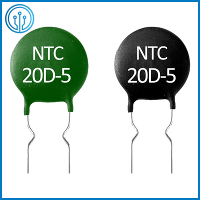NTC معامل درجة الحرارة السلبية الثرمستور 20D-5 20 أوم 20٪ 5 مم 0.6A THT شعاعي